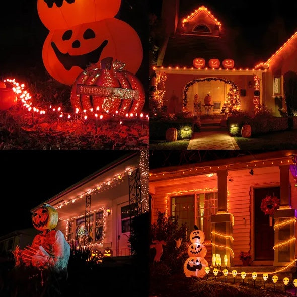 200 LED-Lichterketten in Orange, 8 Modi, für drinnen und draußen, Weihnachten, Garten, Hochzeit, Party.