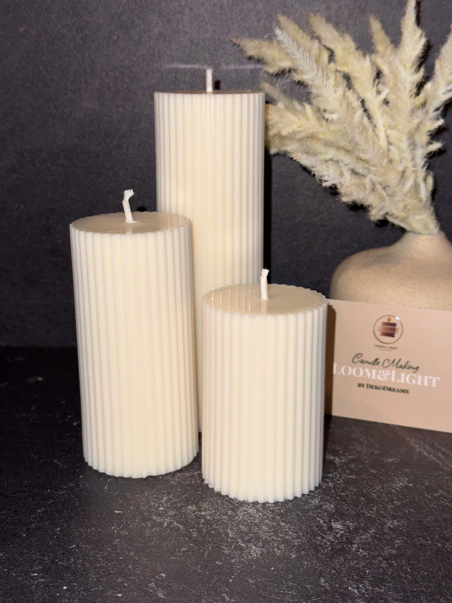 Stabkerze in Rillenform