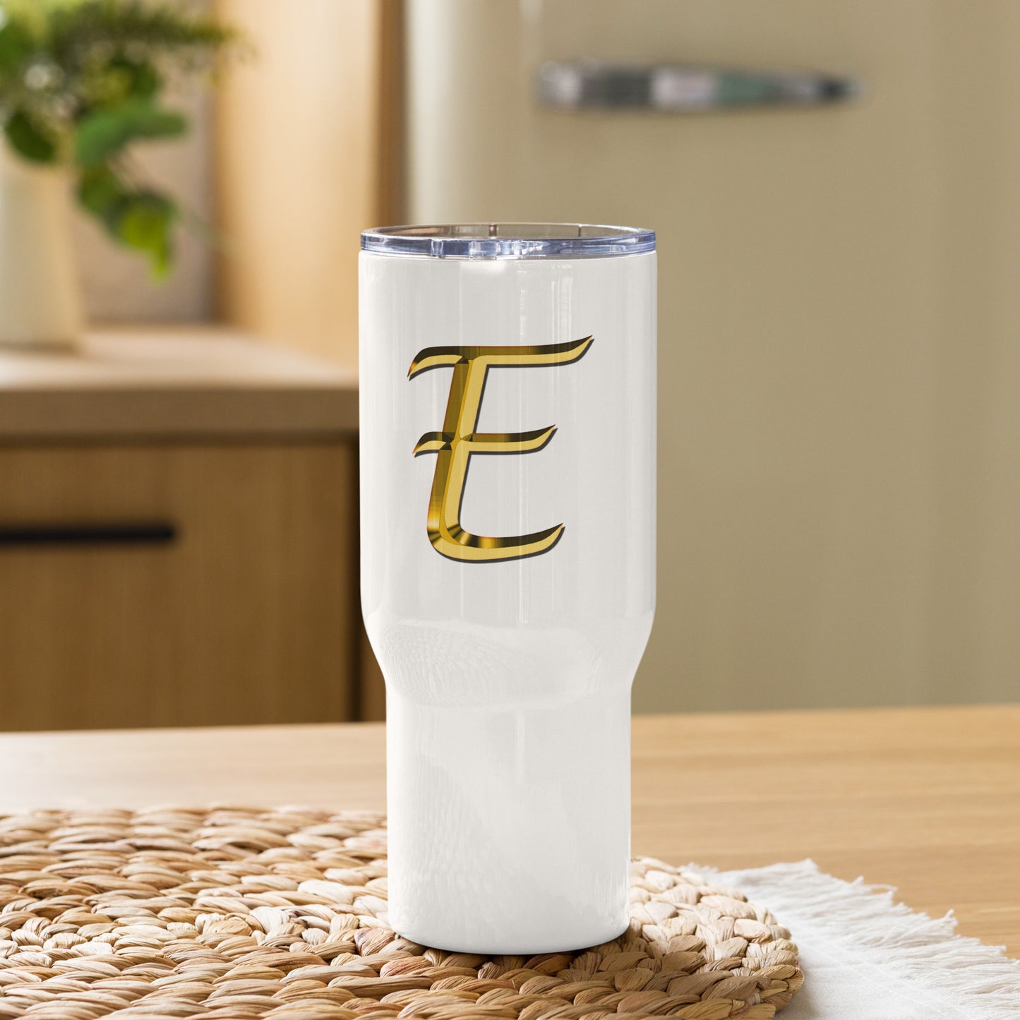 Buchstabe "E" - Reisebecher mit Griff