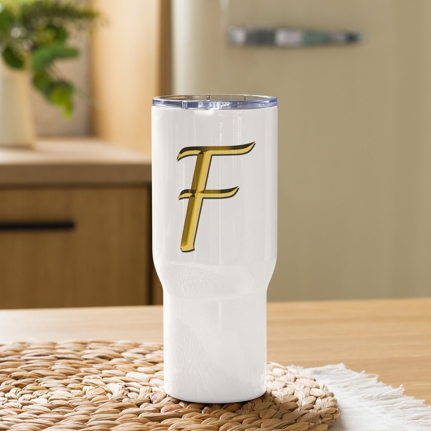 Buchstabe "F" - Reisebecher mit Griff
