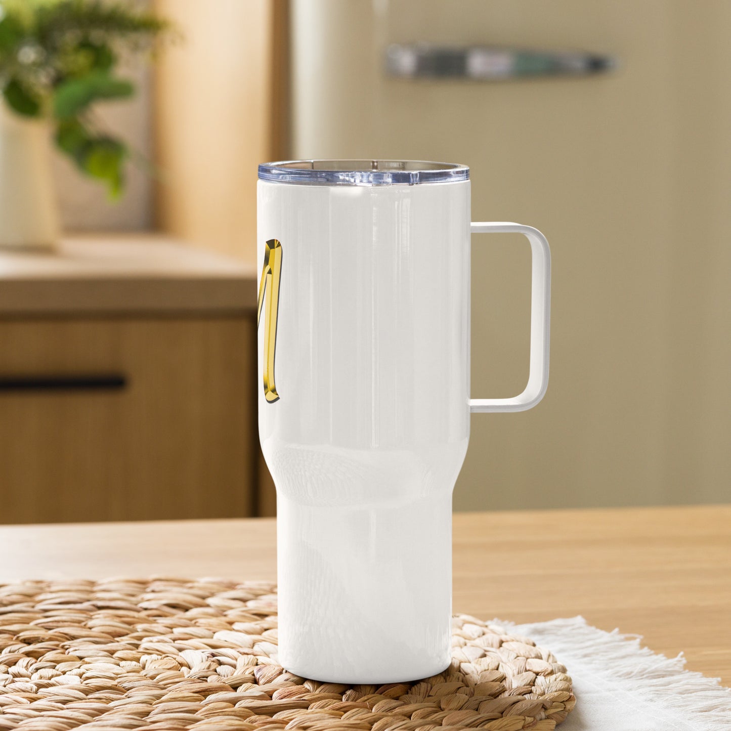Buchstabe "M" - Reisebecher mit Griff