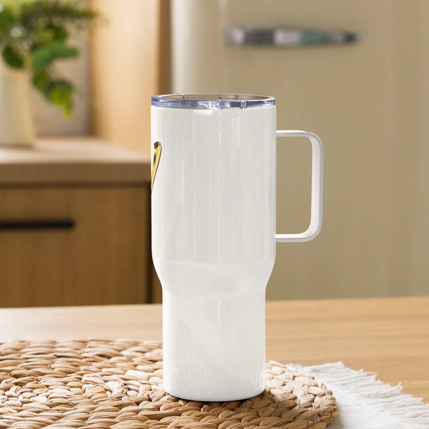 Buchstabe "V" - Reisebecher mit Griff