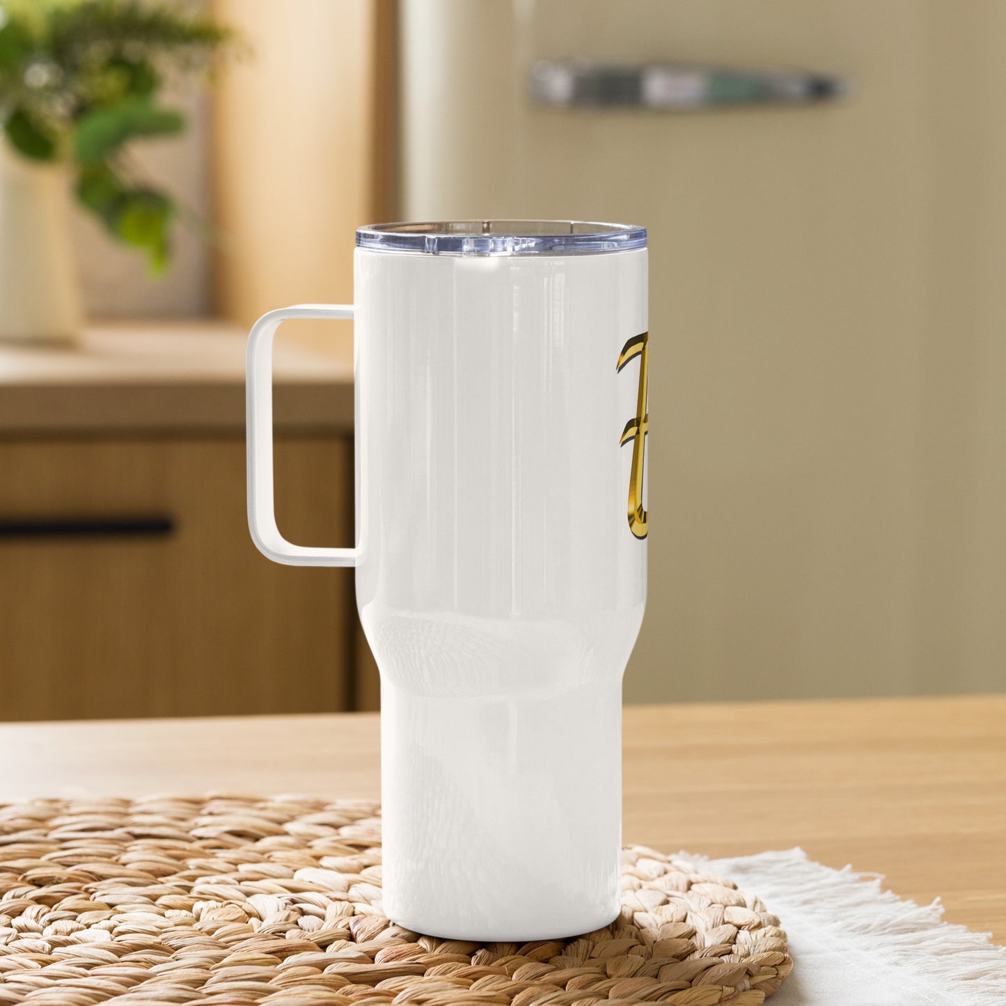 Buchstabe "E" - Reisebecher mit Griff