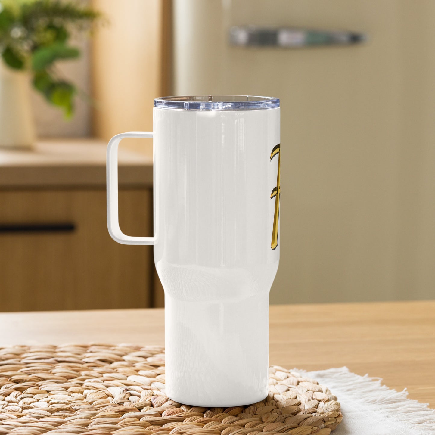 Buchstabe "F" - Reisebecher mit Griff