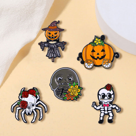 Halloween Pumpkin Car Brooch Cartoon Funny