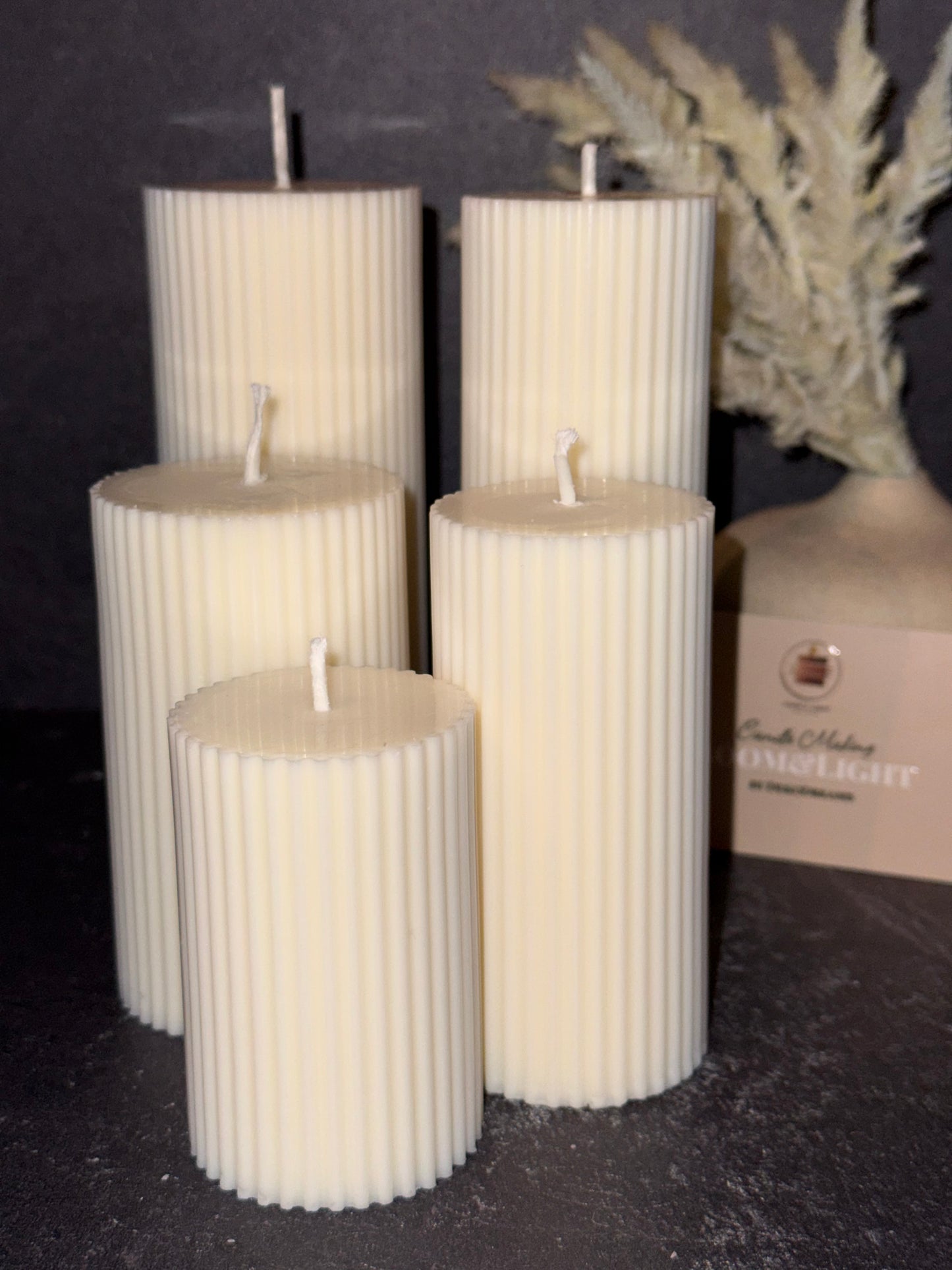 Stabkerze in Rillenform